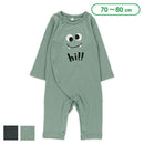 西松屋冬季長袖連身衣(光滑臉部印花-黑色)