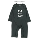 西松屋冬季長袖連身衣(光滑臉部印花-黑色)