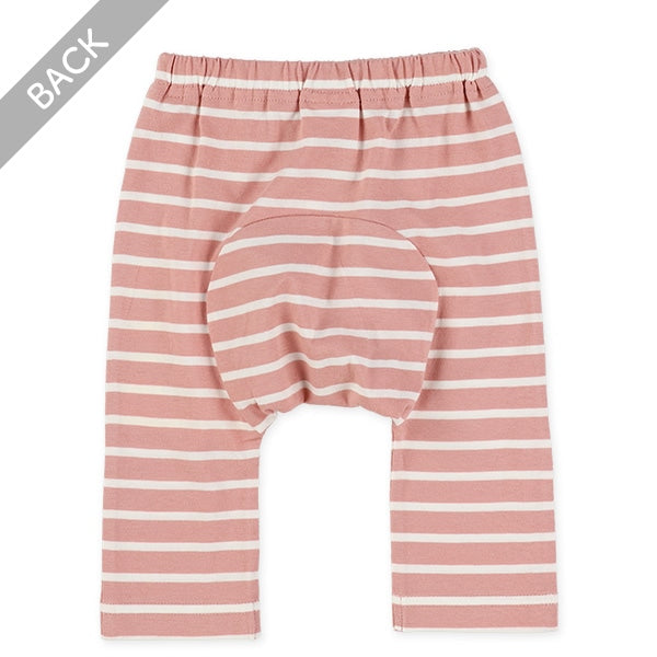 西松屋冬季嬰兒褲 (條紋-啡色/白色/粉紅色)