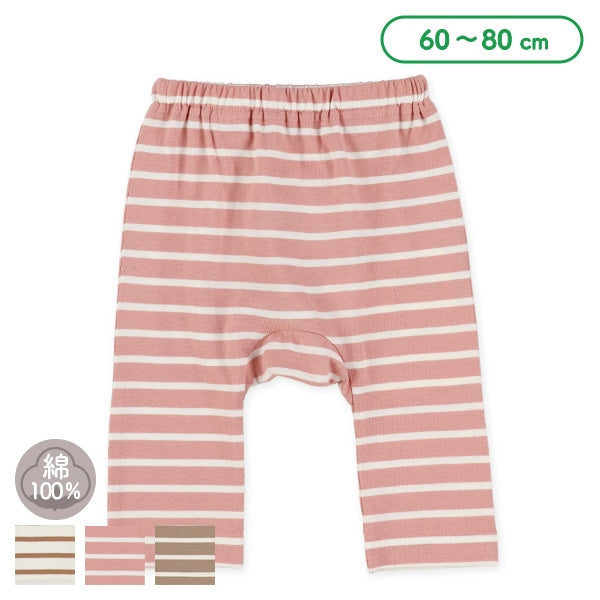 西松屋冬季嬰兒褲 (條紋-啡色/白色/粉紅色)