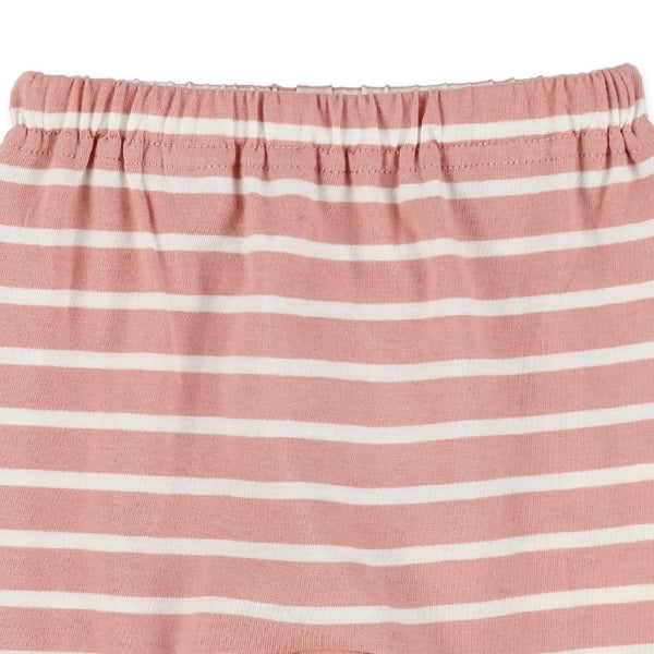 西松屋冬季嬰兒褲 (條紋-啡色/白色/粉紅色)