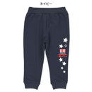 西松屋冬季針織迷你羊毛長褲(藍色-帽泡棉印花)