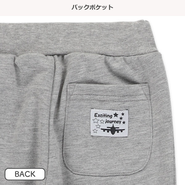 西松屋冬季針織迷你羊毛長褲(藍色-帽泡棉印花)