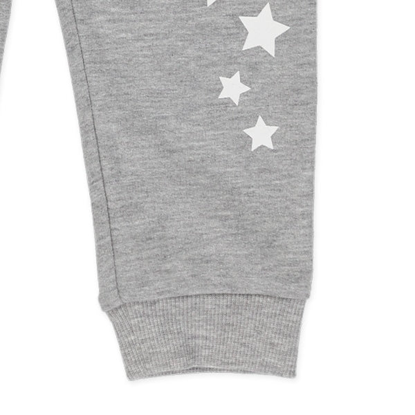 西松屋冬季針織迷你羊毛長褲(藍色-帽泡棉印花)