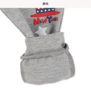 西松屋冬季針織迷你羊毛長褲(藍色-帽泡棉印花)