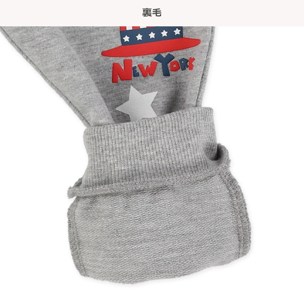 西松屋冬季針織迷你羊毛長褲(藍色-帽泡棉印花)