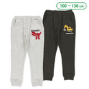 西松屋冬季針織羊毛長褲(黑色/灰色-挖土機/恐龍刺繡)