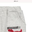 西松屋冬季針織羊毛長褲(黑色/灰色-挖土機/恐龍刺繡)