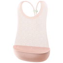 二合一圍裙圍兜-歐泊粉矽膠