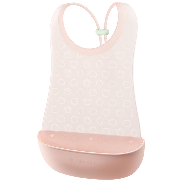 二合一圍裙圍兜-歐泊粉矽膠