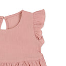 西松屋夏季無袖連身裙(粉紅色/青色)