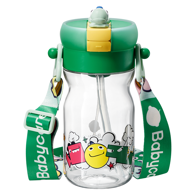 Babycare霸王龍便攜噴霧水杯-500mL安波綠