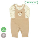 西松屋春季前開連體衣(咖啡色小熊)-６０ｃｍ