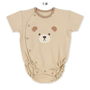 西松屋夏季短袖連身褲(黄/青/啡)