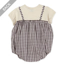 西松屋夏季短袖露腿連身褲(格仔)