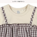 西松屋夏季短袖露腿連身褲(格仔)