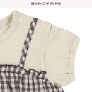 西松屋夏季短袖露腿連身褲(格仔)