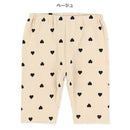 西松屋夏季半長心型印花緊身褲(白/素色)