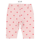 西松屋夏季半長心型印花緊身褲(白/素色)