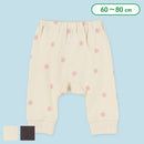 西松屋冬季嬰兒褲 (白/黑色-雛菊印花)