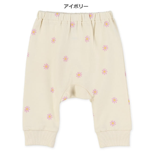 西松屋冬季嬰兒褲 (白/黑色-雛菊印花)