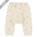 西松屋冬季嬰兒褲 (白/黑色-雛菊印花)