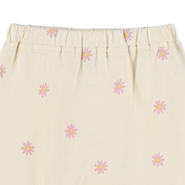 西松屋冬季嬰兒褲 (白/黑色-雛菊印花)