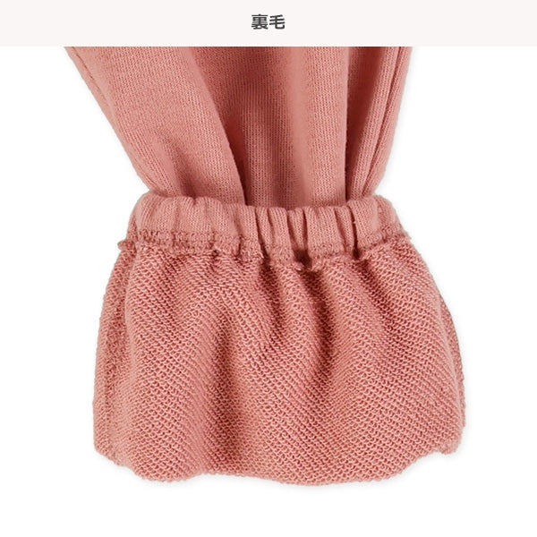 西松屋冬季彈性下擺羊毛繡花長褲(灰色/粉紅色)