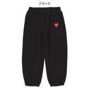 西松屋冬季彈性下擺羊毛繡花長褲(灰色/粉紅色)