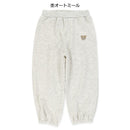 西松屋冬季彈性下擺羊毛繡花長褲(灰色/粉紅色)