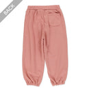 西松屋冬季彈性下擺羊毛繡花長褲(灰色/粉紅色)