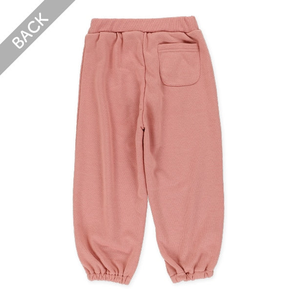 西松屋冬季彈性下擺羊毛繡花長褲(灰色/粉紅色)