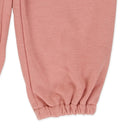 西松屋冬季彈性下擺羊毛繡花長褲(灰色/粉紅色)