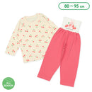 西松屋冬季針織長袖束腹睡衣套裝(櫻桃)