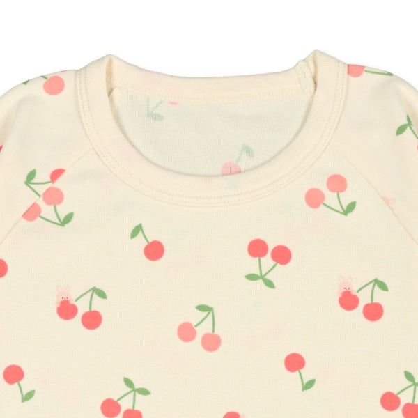 西松屋冬季針織長袖束腹睡衣套裝(櫻桃)