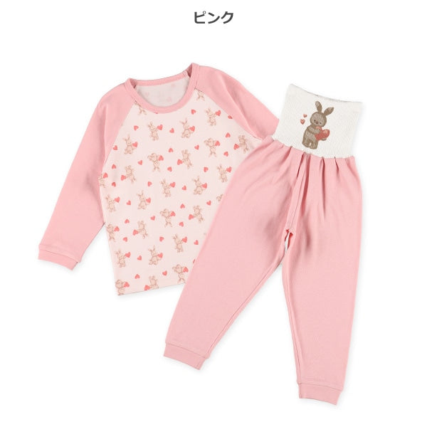 西松屋冬季針織長袖束腹睡衣套裝(兔子)