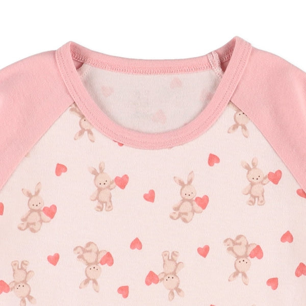 西松屋冬季針織長袖束腹睡衣套裝(兔子)