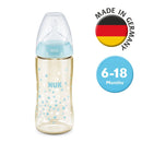 『NUK』PCH 300mL 寬口PPSU奶瓶/矽膠奶嘴6-18個月中孔 (顏色隨機發貨)