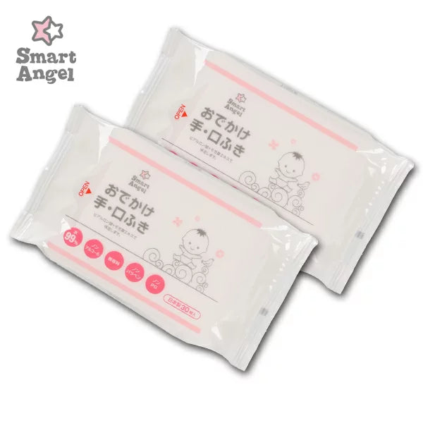 『Nishimatsuya』SmartAngel Travel Size Baby Hand & Face Wipes (30sht) 2packs