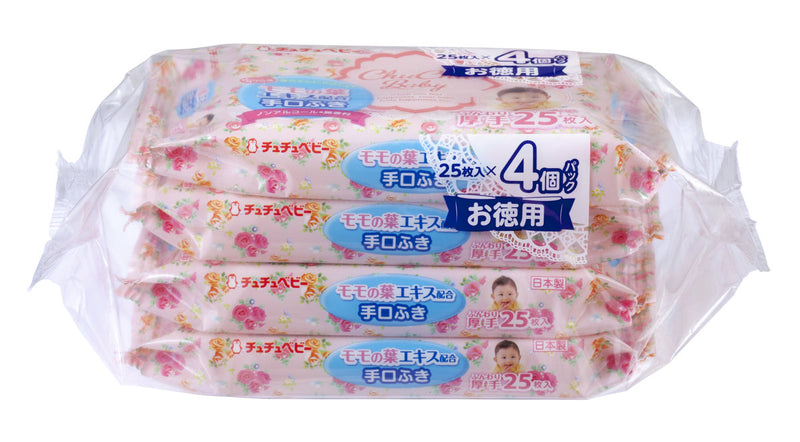 『ChuChuBaby』嬰兒迷你裝手口濕抹巾 (25片) 4包裝