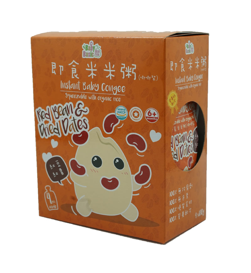 『寶寶百味』即食有機米米粥唧唧裝盒裝 (紅豆紅棗) (120g x 4支)