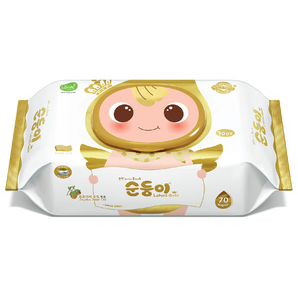 『Soondoongi』Lohas Gold Baby Wipes (70pcs) - 8 Bags